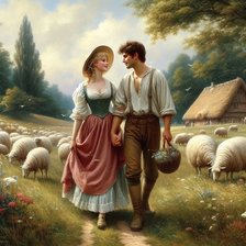 Схема вышивки «Влюблённые»