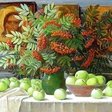 Схема вышивки «Букет рябины»