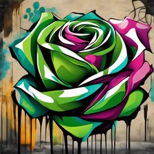 Схема вышивки «Зелёная роза»