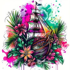 Схема вышивки «Корабль»