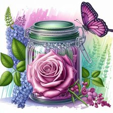 Схема вышивки «Роза в банке»