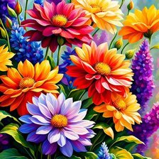 Схема вышивки «Георгины»