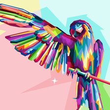 Схема вышивки «попугай поп арт»