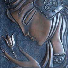 Схема вышивки «чеканка девушка»