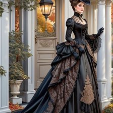 Схема вышивки «Леди-осень»