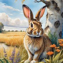 Схема вышивки «Заяц»