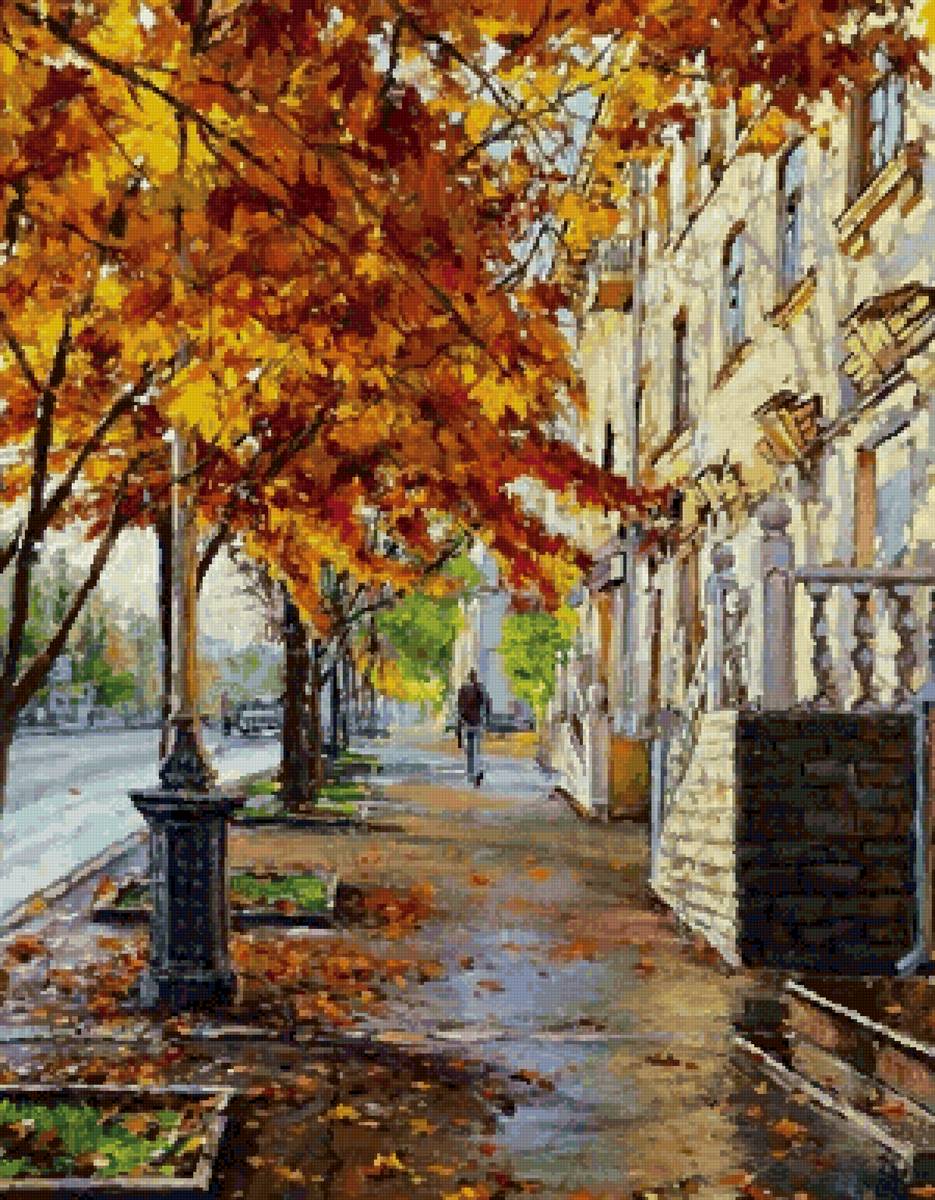 Осеннее утро - город, утро, солнечно - предпросмотр