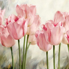 Схема вышивки «розовые тюльпаны»
