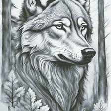 Схема вышивки «Волк»