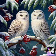 Схема вышивки «пара сов»