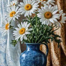 Схема вышивки «Ромашки в вазе»