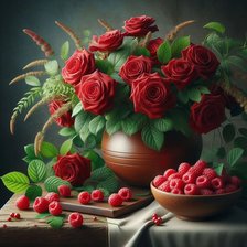 Схема вышивки «Розы и фрукты»