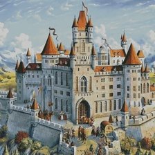 Схема вышивки «замок»