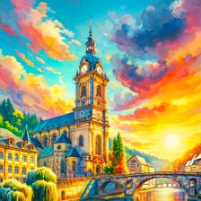 Схема вышивки «Яркий восход»