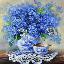 Схема вышивки «Незабудки»