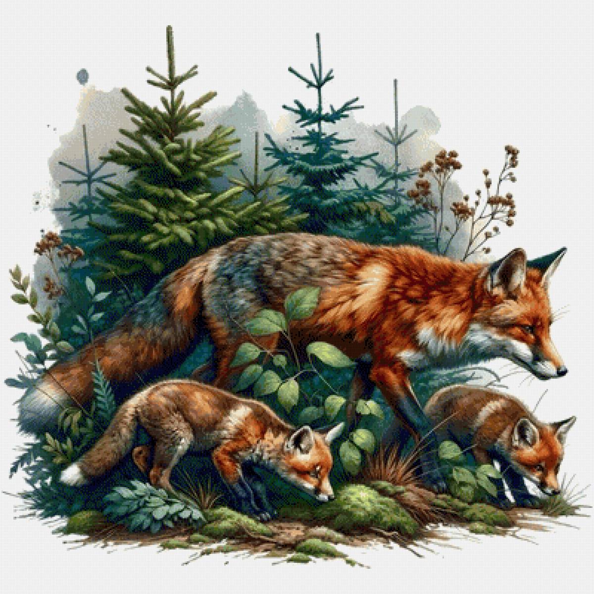 Лисье семейство - художники - предпросмотр