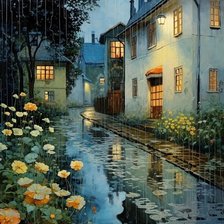 Схема вышивки «Дождь»