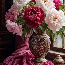 Схема вышивки «Пионы»