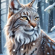 Схема вышивки «Рысь»