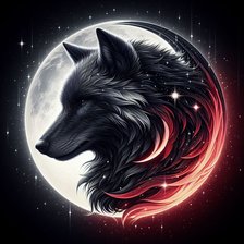 Схема вышивки «Чёрный волк»