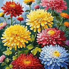 Схема вышивки «Хризантемы»