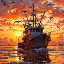 Схема вышивки «На рыбалку»