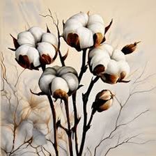 Схема вышивки «ветка хлопка»