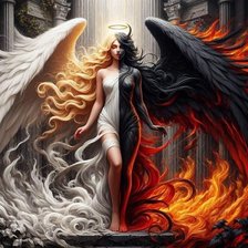 Схема вышивки «Ангел и демон»