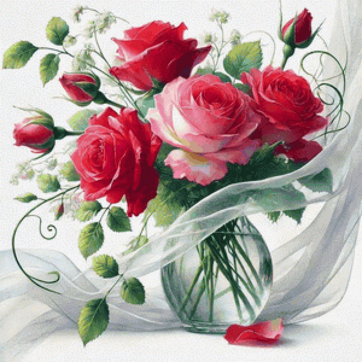 Букет роз - букет, ваза, розы, цветы - предпросмотр