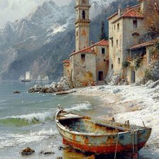 Схема вышивки «Лодка»