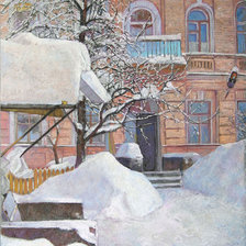 Схема вышивки «Зима. Киевский дворик.»