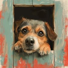 Схема вышивки «Весёлый пёсель»