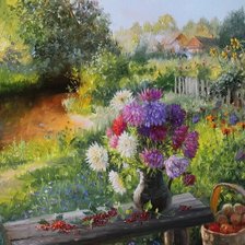 Схема вышивки «Картина_астры»