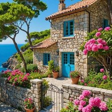 Схема вышивки «Nhà hoa biển»