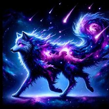 Схема вышивки «Космический волк»