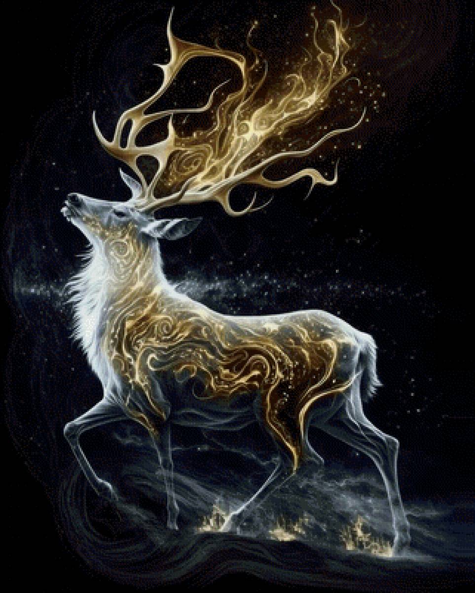 Небесный олень - олень, звезды, космос - предпросмотр