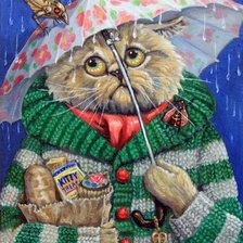 Схема вышивки «Грустный кот»