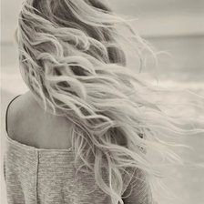 Схема вышивки «Деаушка ,монохром,море»