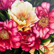 Схема вышивки «Роскошные пионы»