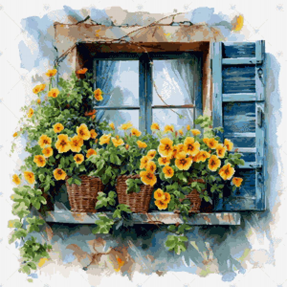 Окно с цветами - окно цветы - предпросмотр