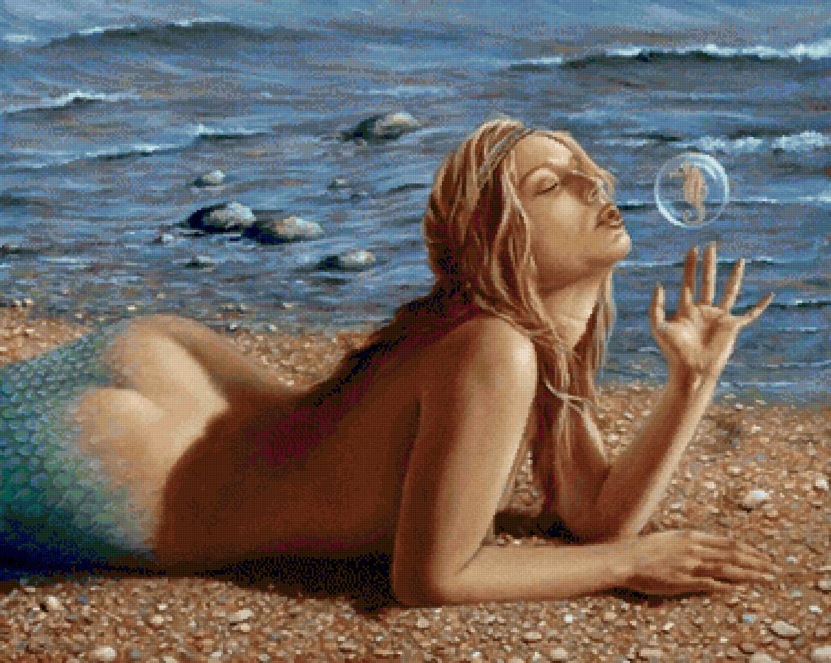 русалка - море, морской конек, русалка - предпросмотр