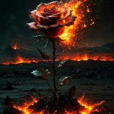 Схема вышивки «Огненная роза»