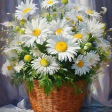 Схема вышивки «корзина ромашек»