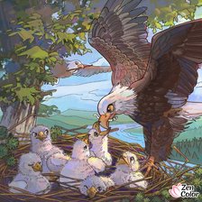 Схема вышивки «Орёл с птенцами»