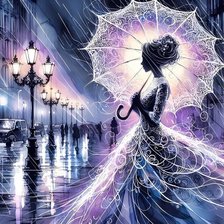 Схема вышивки «Дама с зонтиком»