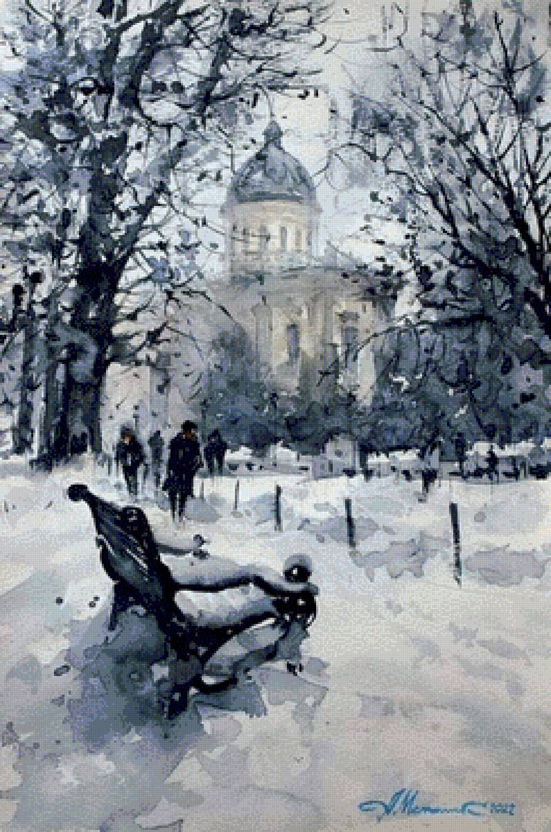 Зимний храм. Александр Мельник - русские художники - предпросмотр