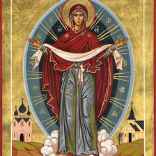 Схема вышивки «Икона "Покрова Пресвятой Богородицы"»