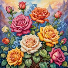 Схема вышивки «розы»