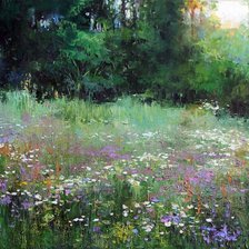 Схема вышивки «Картина_поляна в лесу»