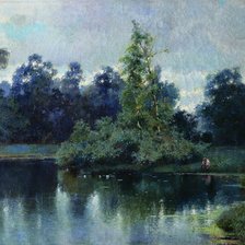 Схема вышивки «Картина_вечерний пейзаж»